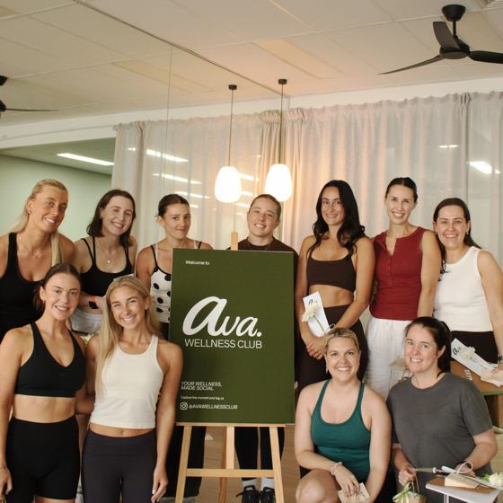 Guests with the Ava sign
