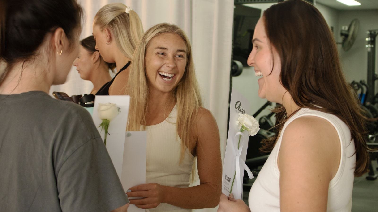 Guests laughing together